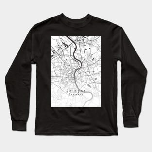 Cologne Germany City Map Long Sleeve T-Shirt